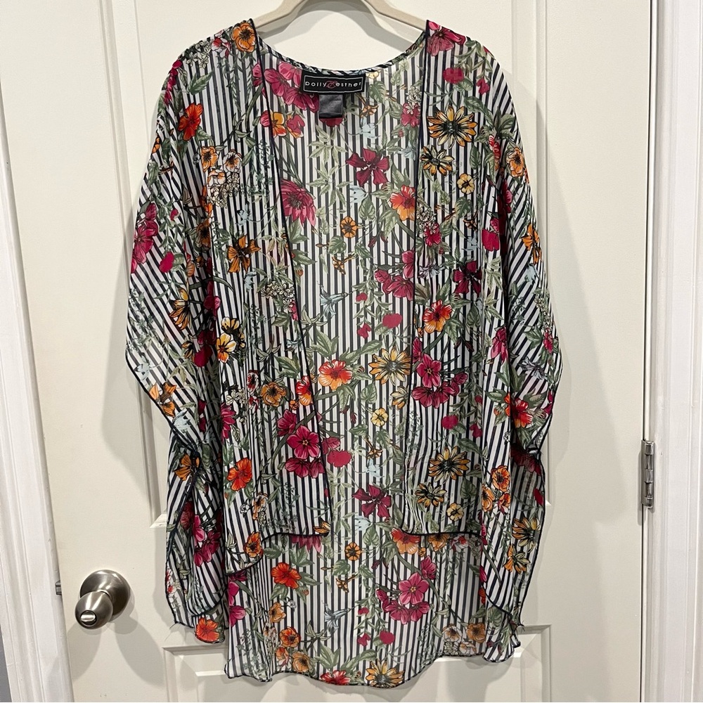 Polly & Esther Mixed Pattern Kimono